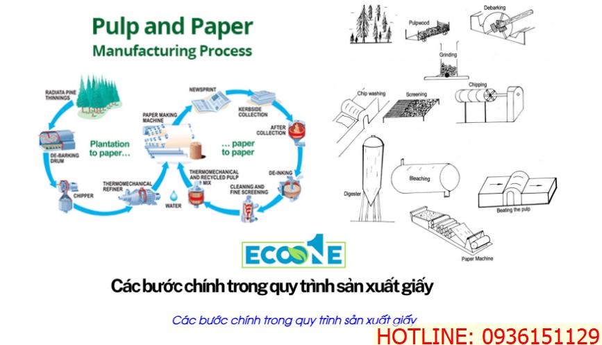 Các bước chính trong quy trình sản xuất giấy